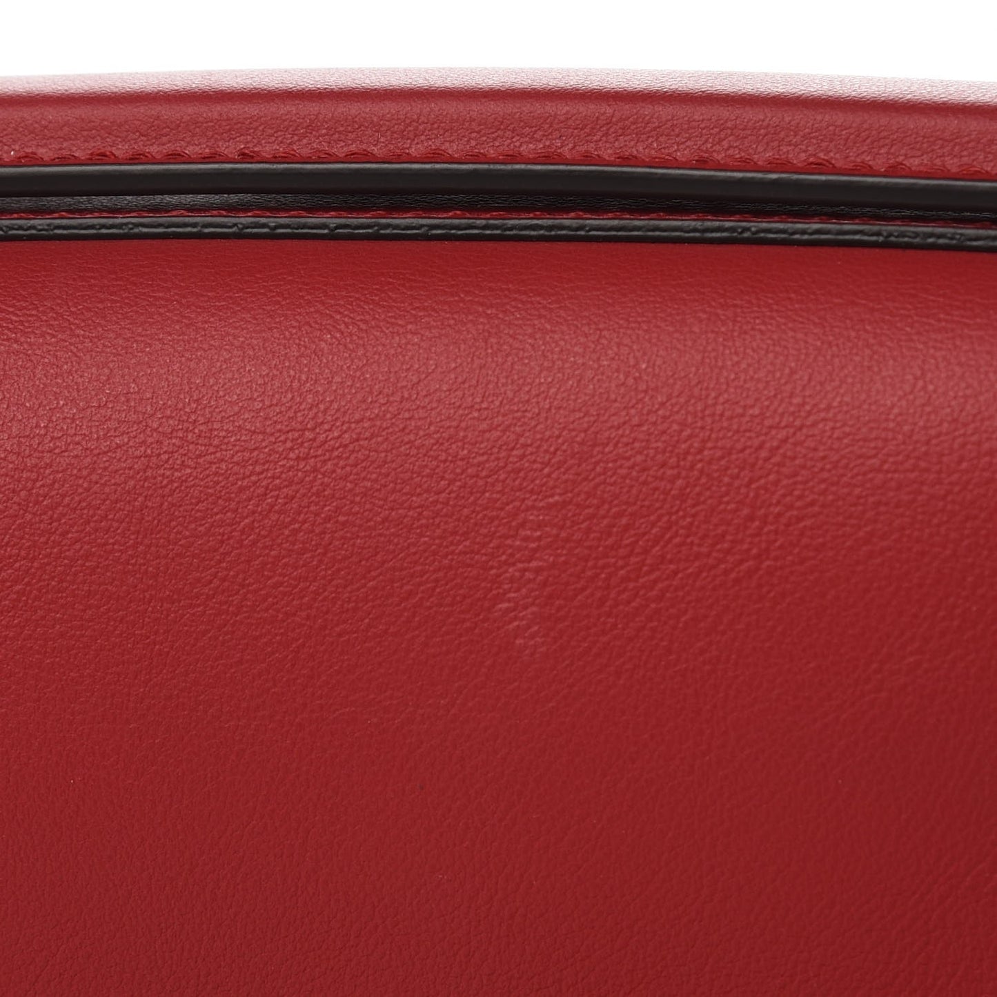 Vitello Grace Glazed Fabric FF 1974 Double F Shoulder Bag Fragola Mogano Panna
