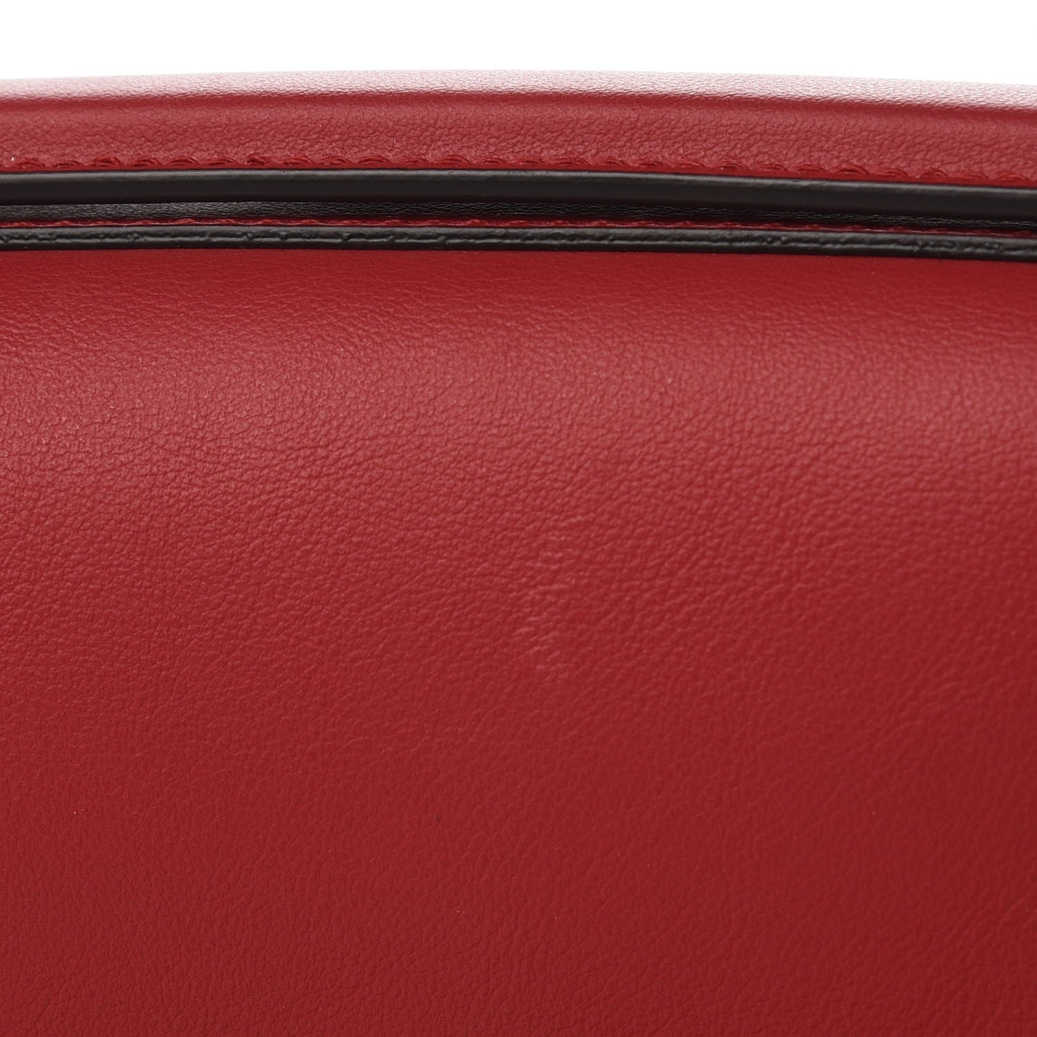 Fendi Vitello Grace Glazed Fabric FF 1974 Double F Shoulder Bag Fragola Mogano Panna 10 of 10