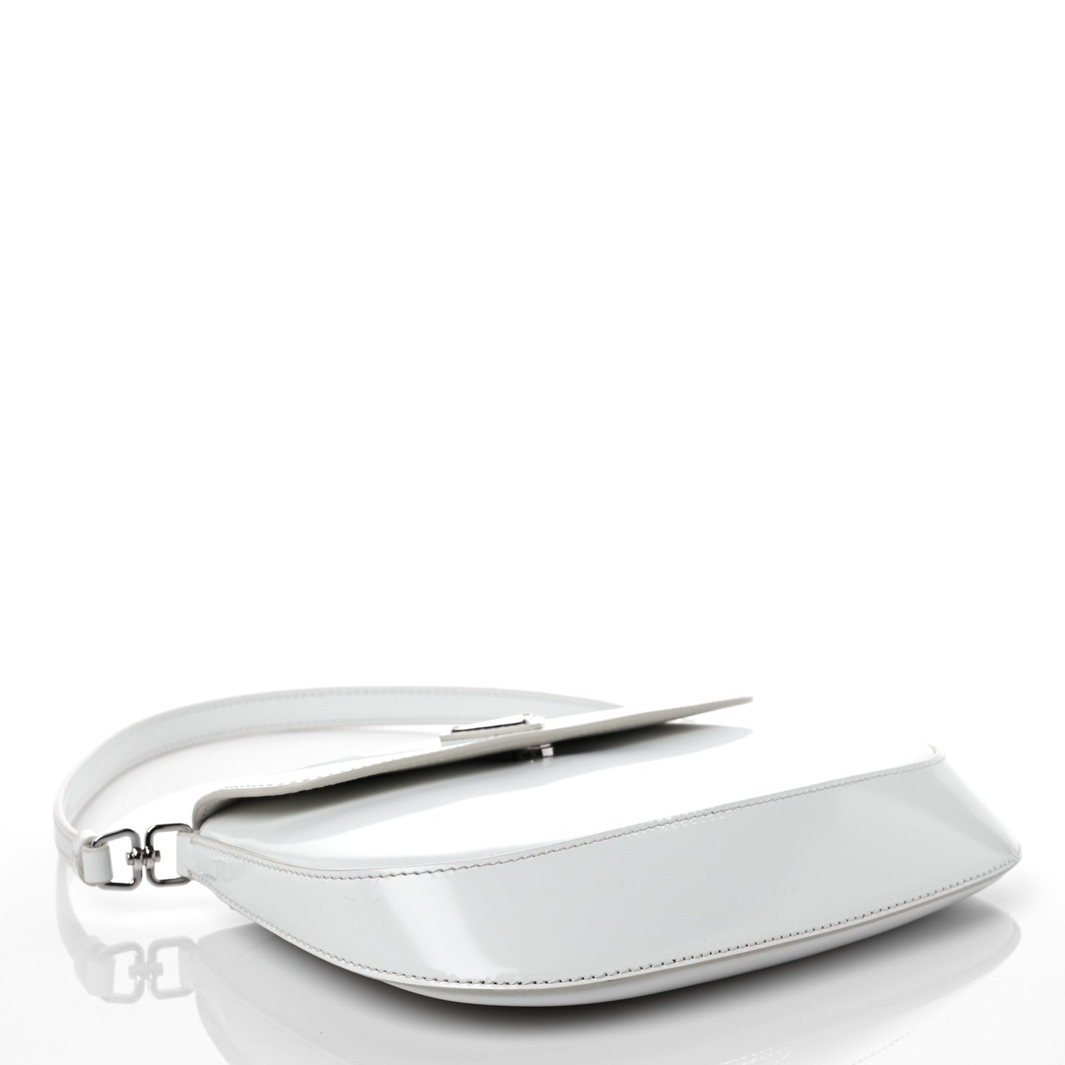 Prada Spazzolato Cleo Flap Shoulder Bag White 4 of 9