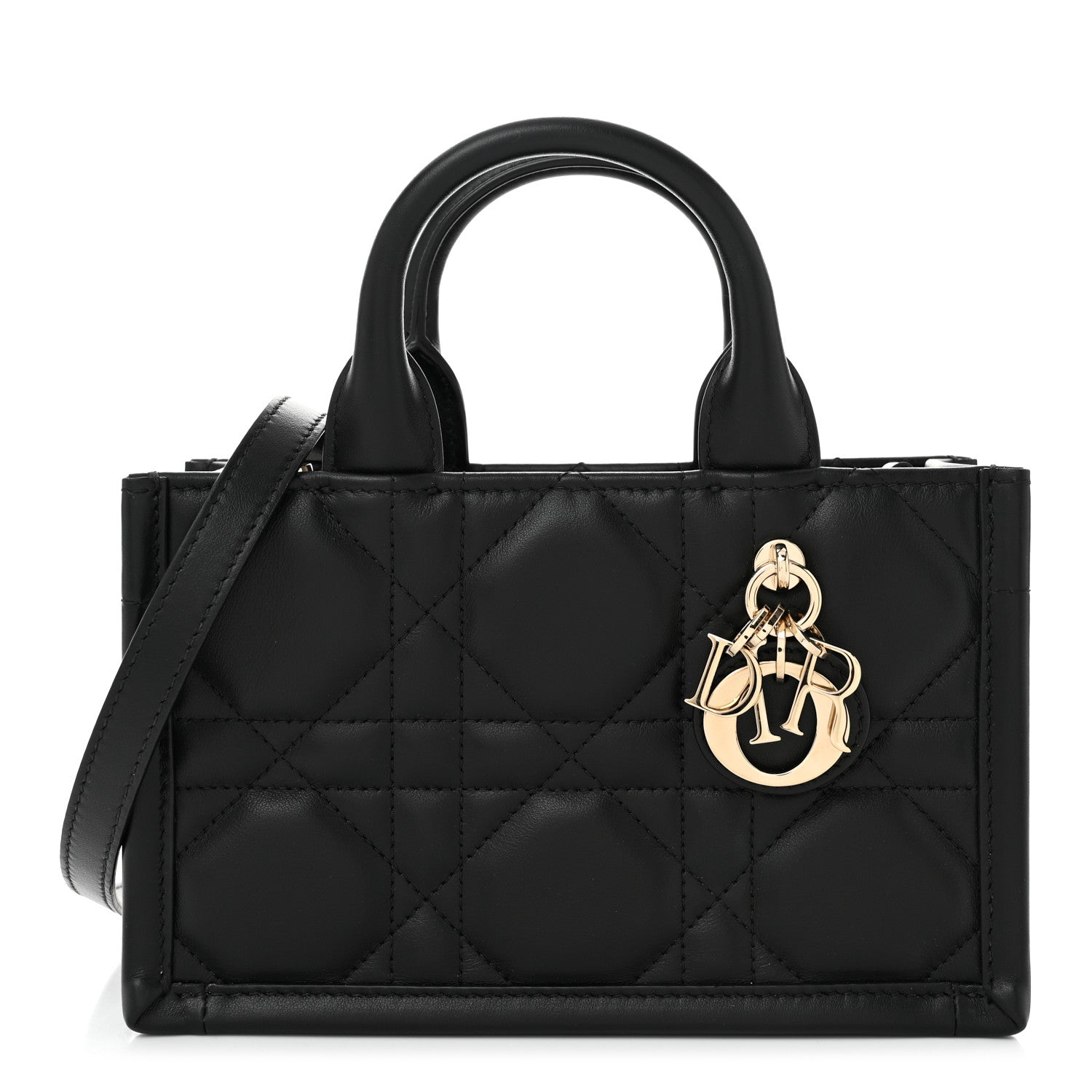 Christian Dior Calfskin Macrocannage Mini Book Tote Black 1 of 11