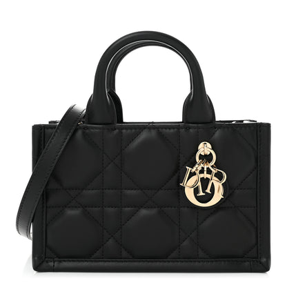 Christian Dior Calfskin Macrocannage Mini Book Tote Black 1 of 11