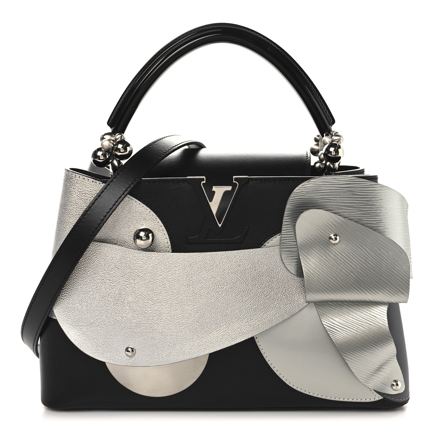 Louis Vuitton Calfskin Liu Wei Artycapucines Capucines PM Black Silver 1 of 9