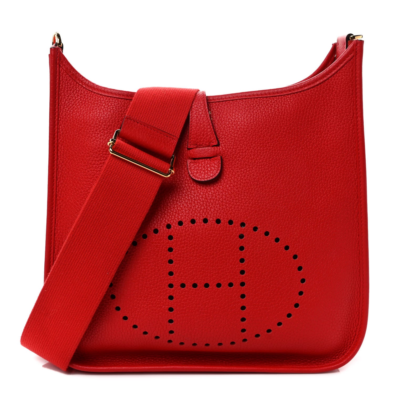 Hermes Taurillon Clemence Evelyne III PM Rouge De Coeur 1 of 8