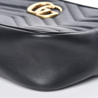 Gucci Calfskin Matelasse Mini GG Marmont Wrist Wallet Black 6 of 9