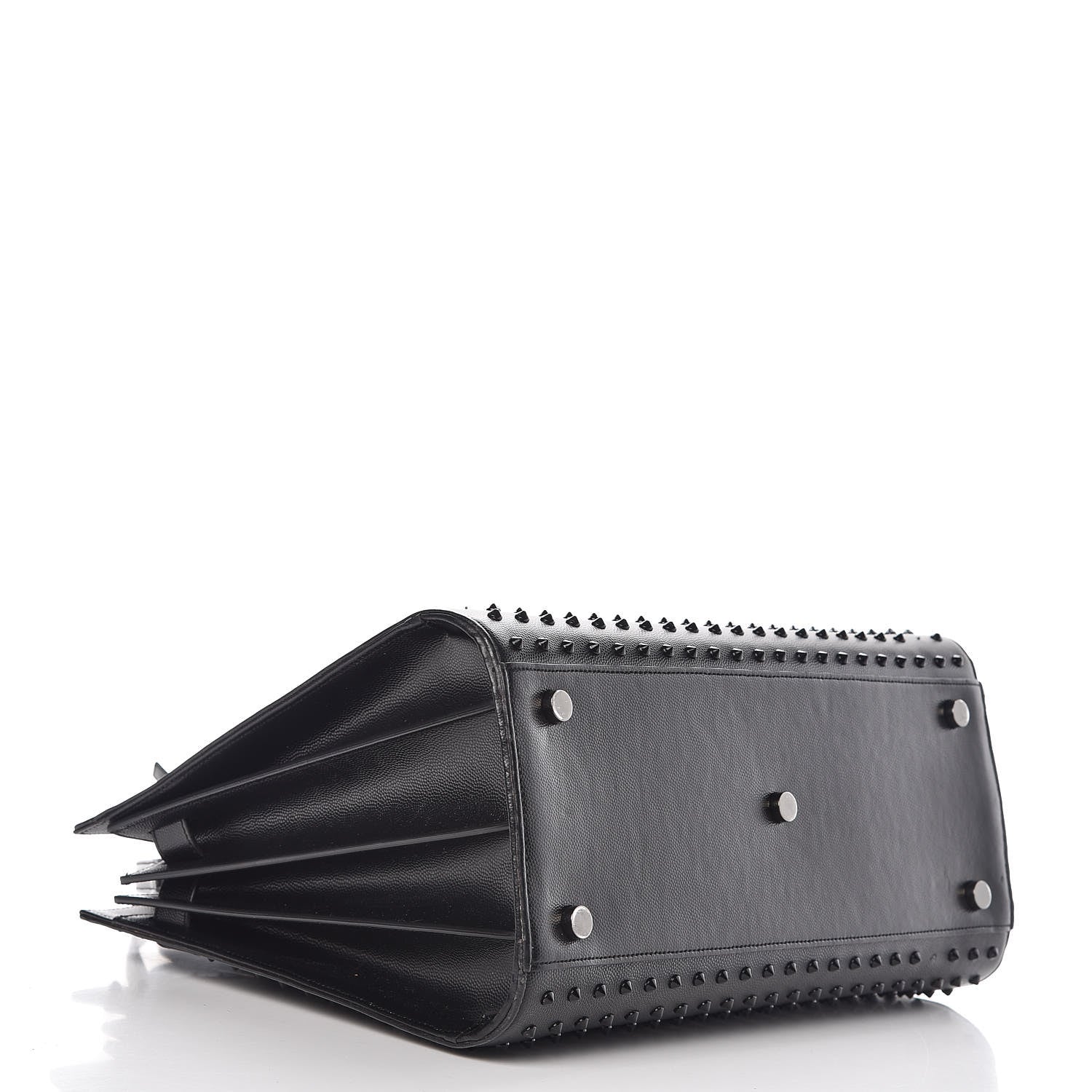 Saint Laurent Grain De Poudre Studded Small Sac De Jour Black 4 of 11