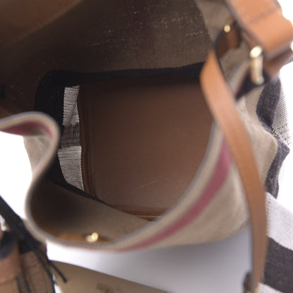 Burberry Canvas Mega Check Mini Ashby Tassel Crossbody Saddle Brown 6 of 12
