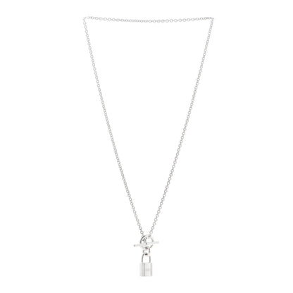 Hermes Sterling Silver Cadenas Kelly Lock Pendant Necklace 3 of 5