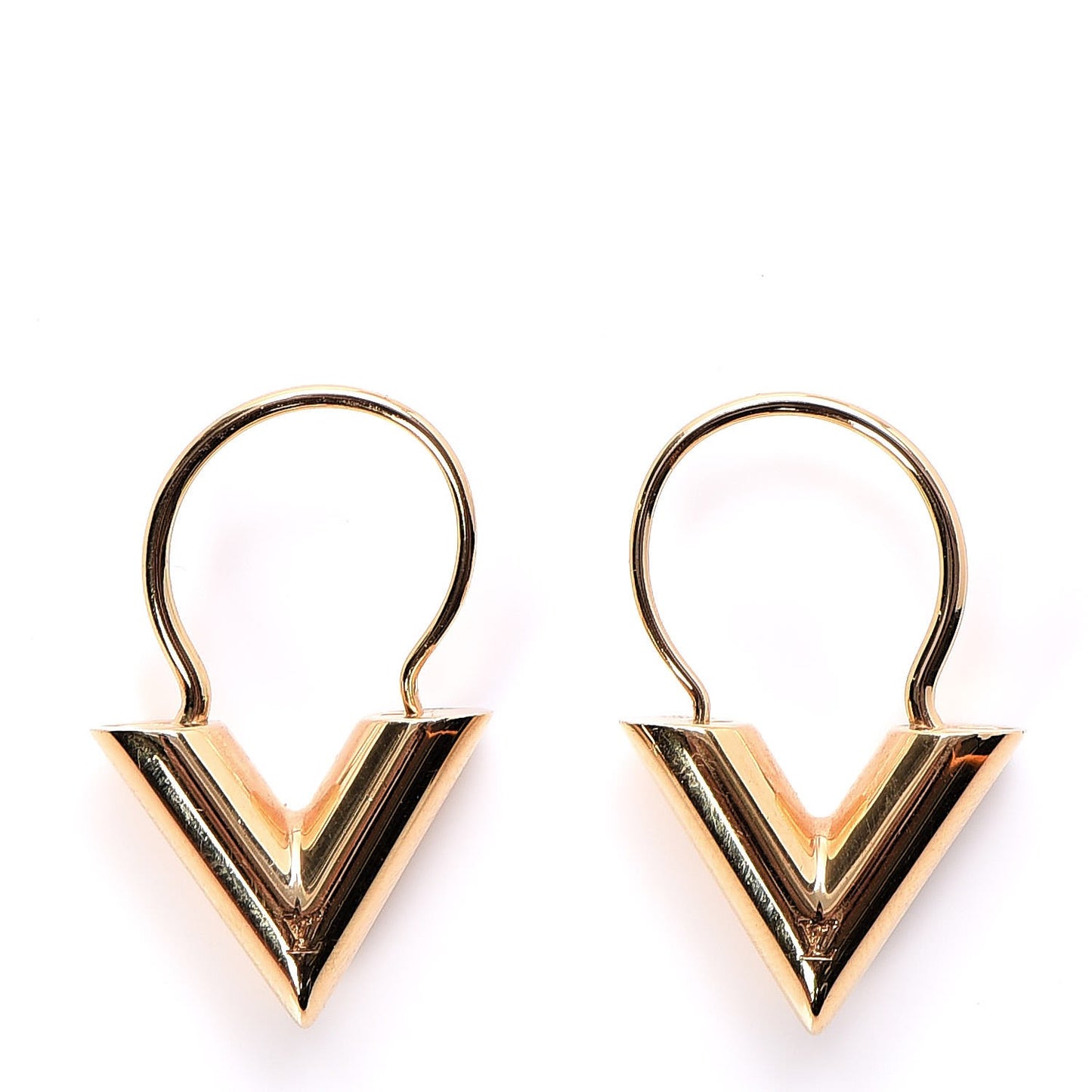 Brass Essential V Hoop Earrings Gold