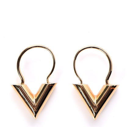 Louis Vuitton Brass Essential V Hoop Earrings Gold 1 of 4