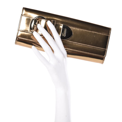 Gucci Patent Romy Clutch Gold 2 of 8