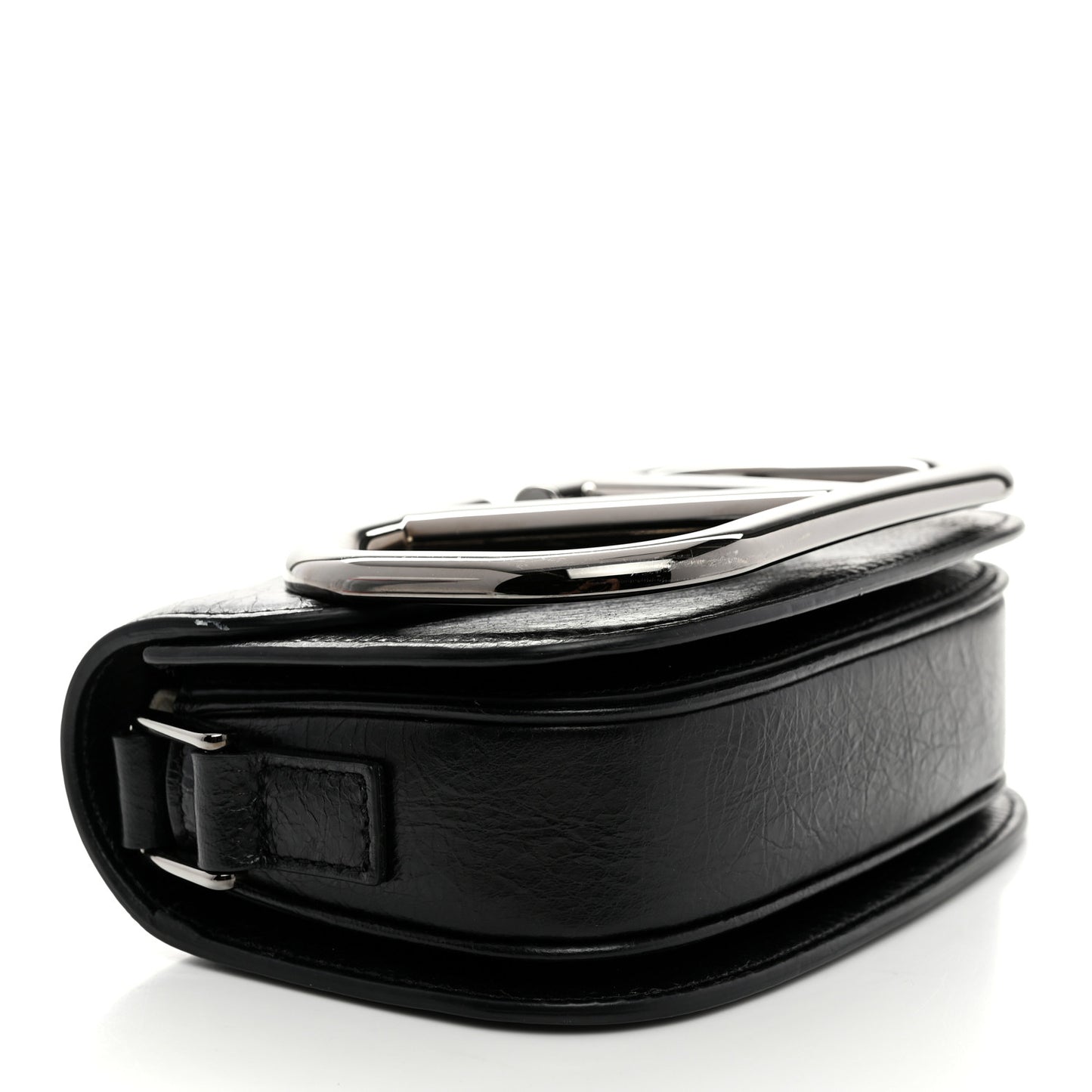 Brushed Calfskin Small Supervee Crossbody Bag Black