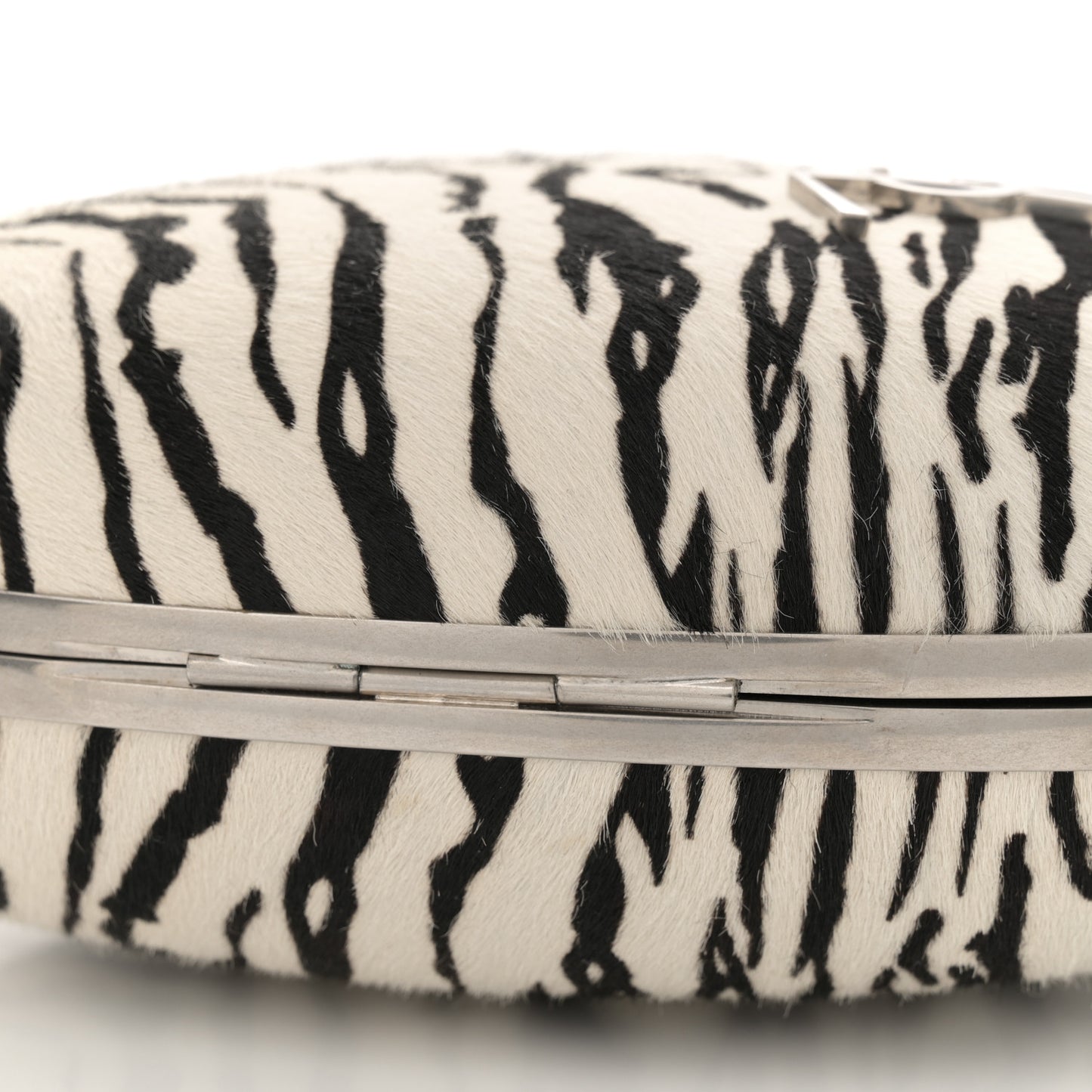 Pony Hair Zebra Love Box Bag White Black