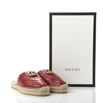 Gucci Nappa Matelasse GG Marmont Espadrille Slippers 38 Hibiscus Red 12 of 12