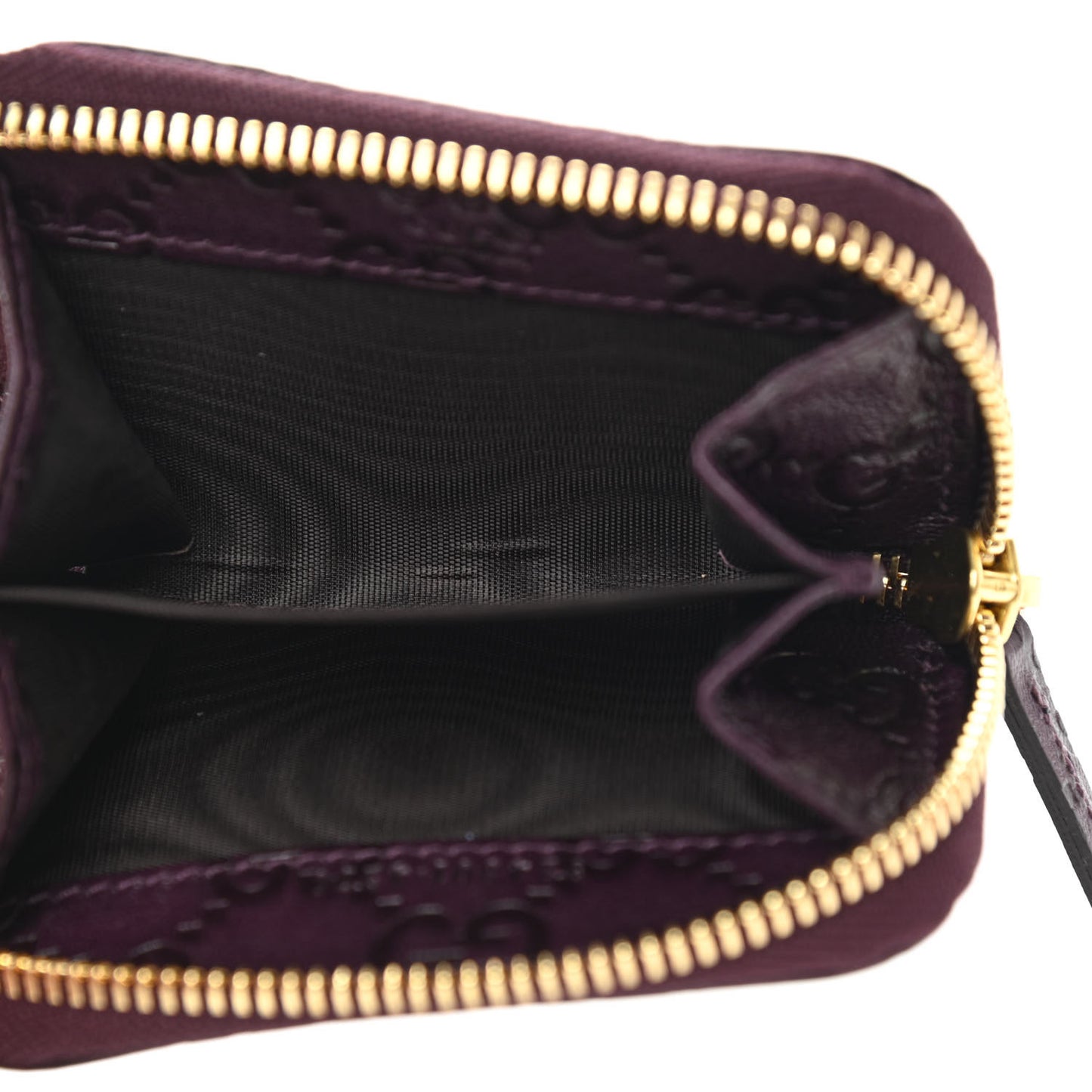 Guccissima Zip Around Coin Purse Wallet Purple
