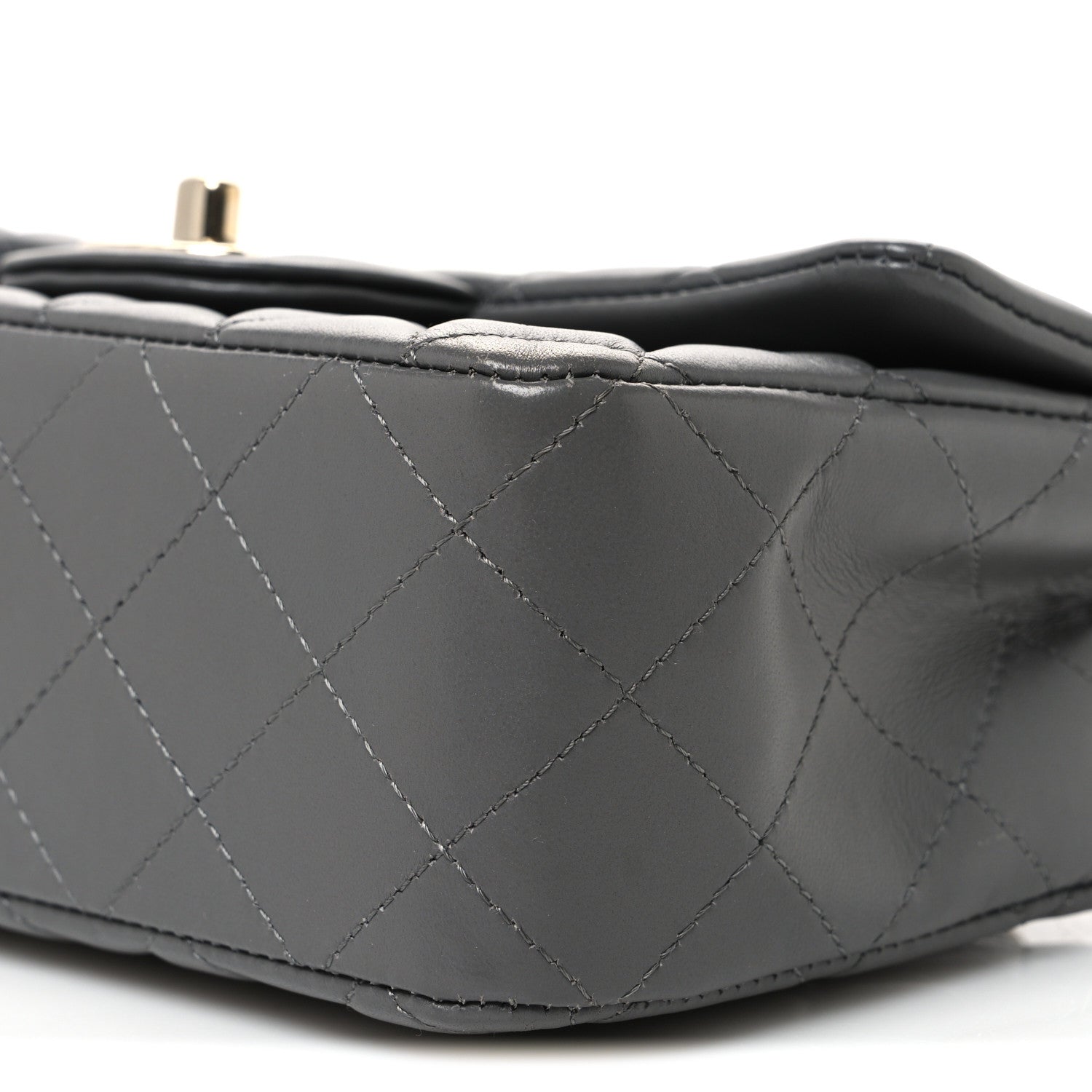 Chanel Lambskin Quilted Mini Rectangular Flap Grey 10 of 12