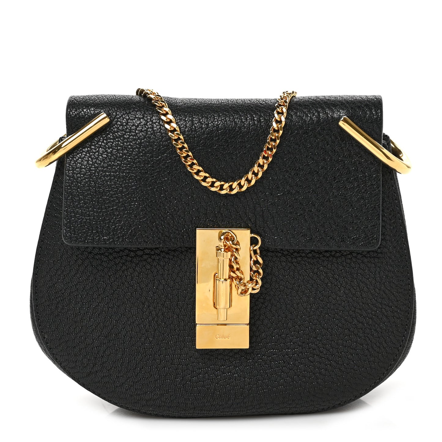Goatskin Nano Drew Shoulder Bag Black