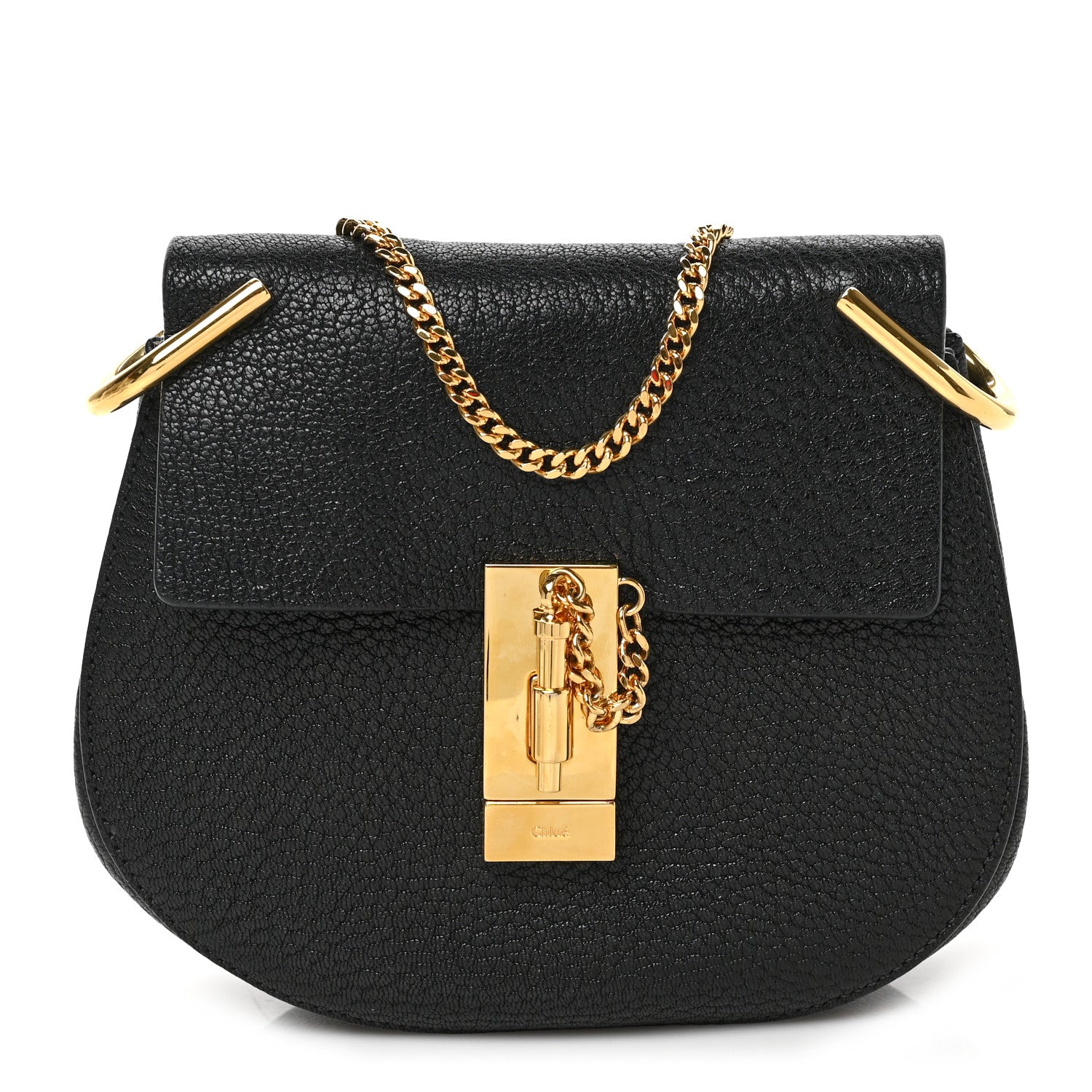 Chloe Goatskin Nano Drew Shoulder Bag Black 1 of 7