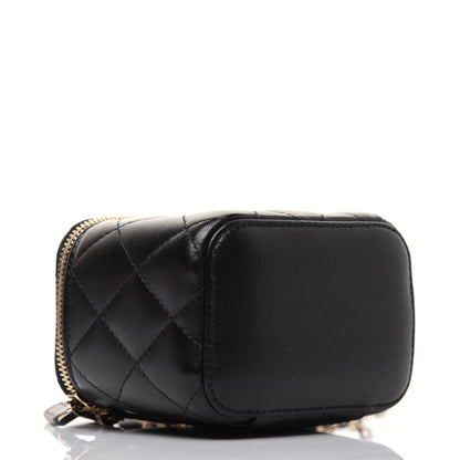 Chanel Lambskin Quilted My Chanel Lady Vanity Case With Chain Black 4 of 14