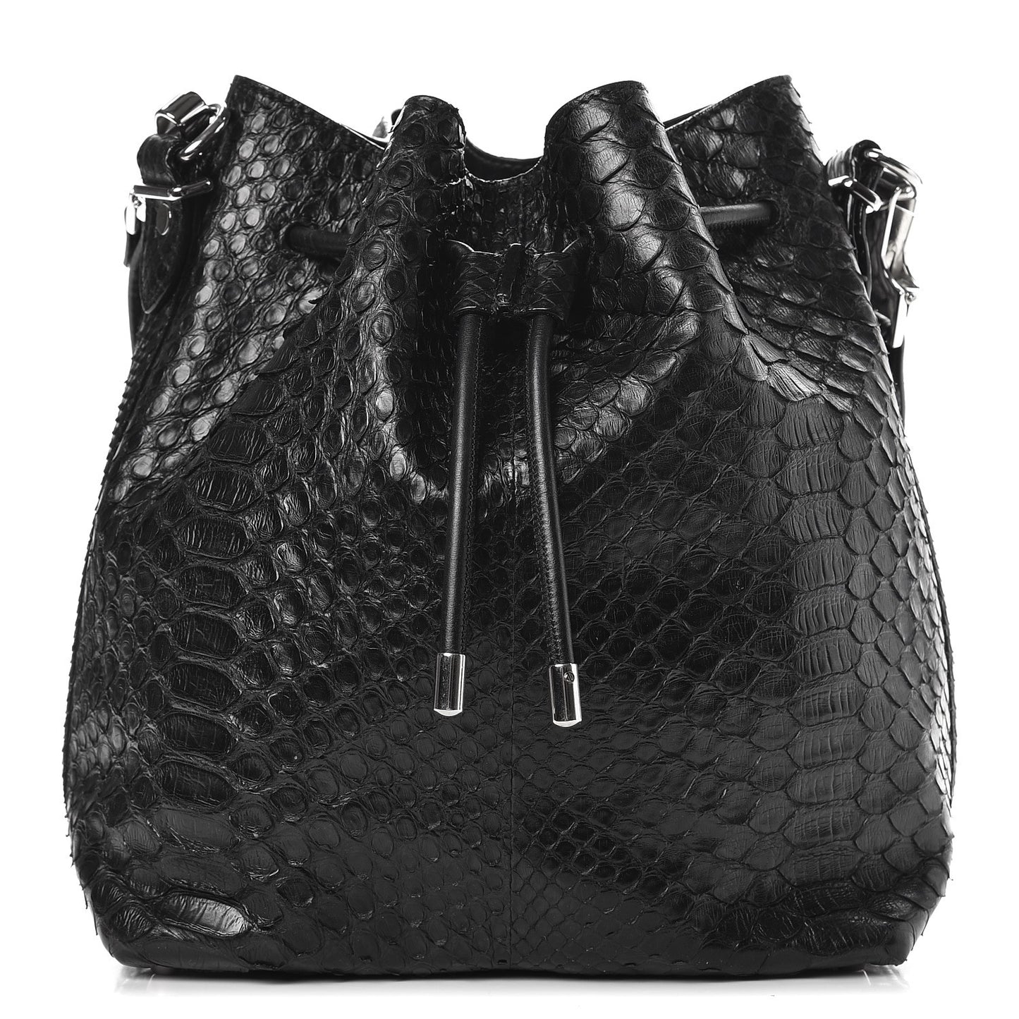 Python Medium Bucket Bag Black
