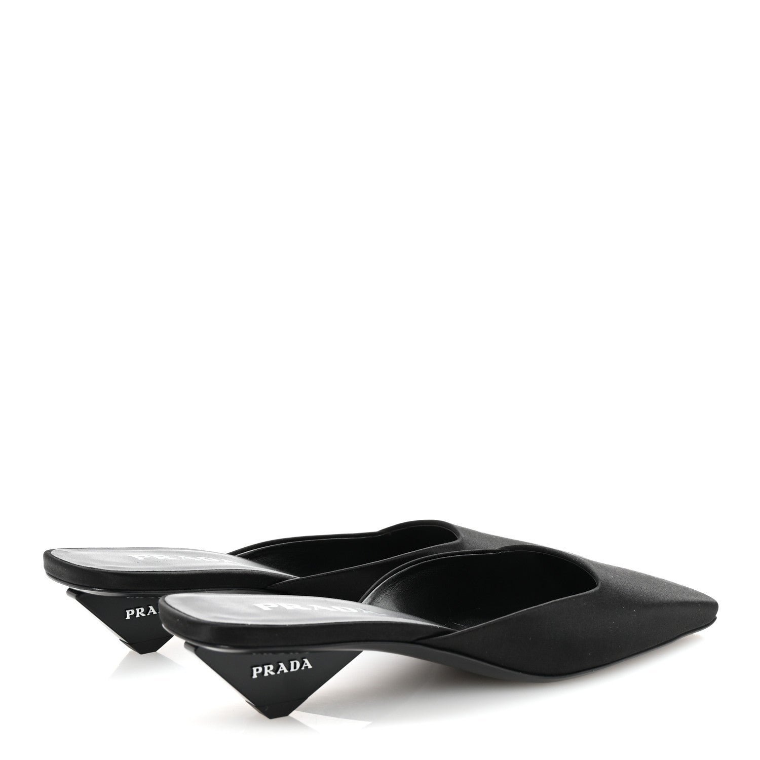 Prada Satin Modellerie Mules 38.5 Black 5 of 9