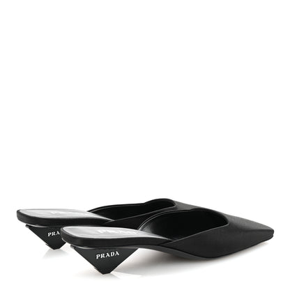 Prada Satin Modellerie Mules 38.5 Black 5 of 9