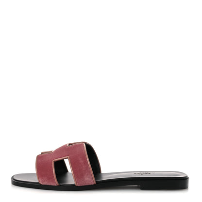 Hermes Velvet Nappa Oran Sandals 39 Bois de Rose 1 of 11