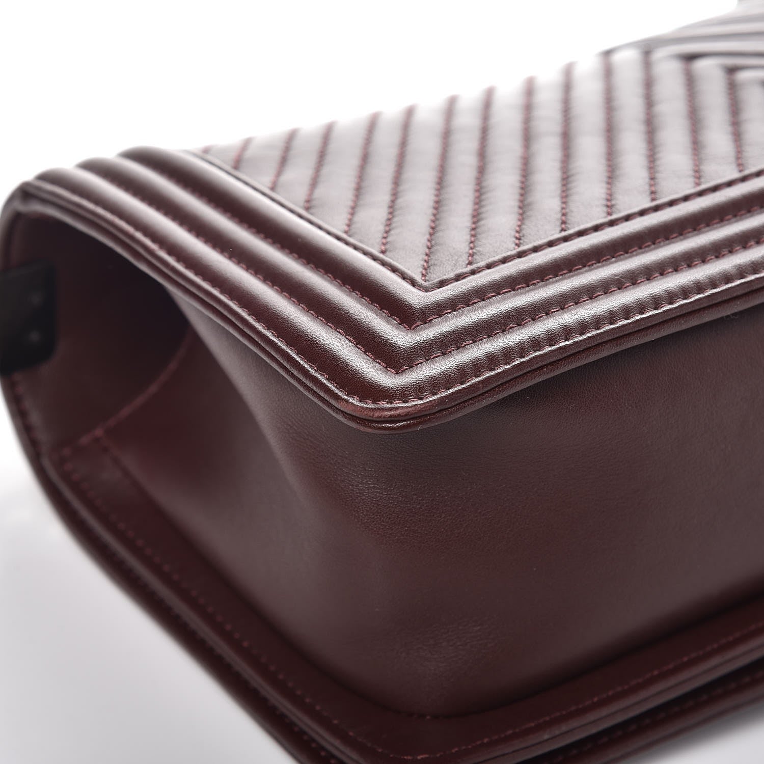Chanel Calfskin Chevron Quilted Medium Boy Flap Burgundy 10 of 11
