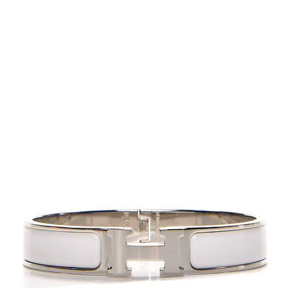 Hermes Enamel Narrow Clic Clac H Bracelet GM White 1 of 5
