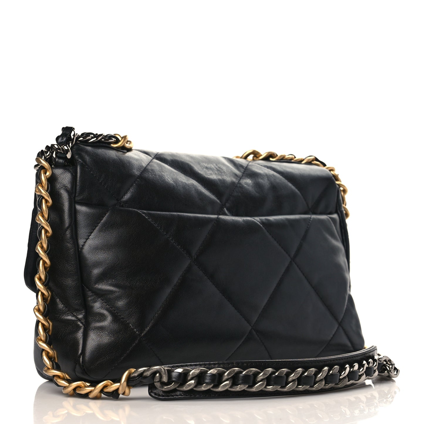 Goatskin Quilted Large Chanel 19 Flap Black