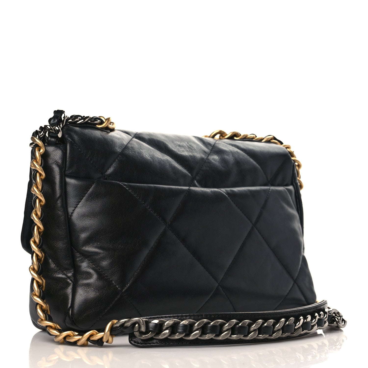 Chanel Goatskin Quilted Large Chanel 19 Flap Black 3 of 9