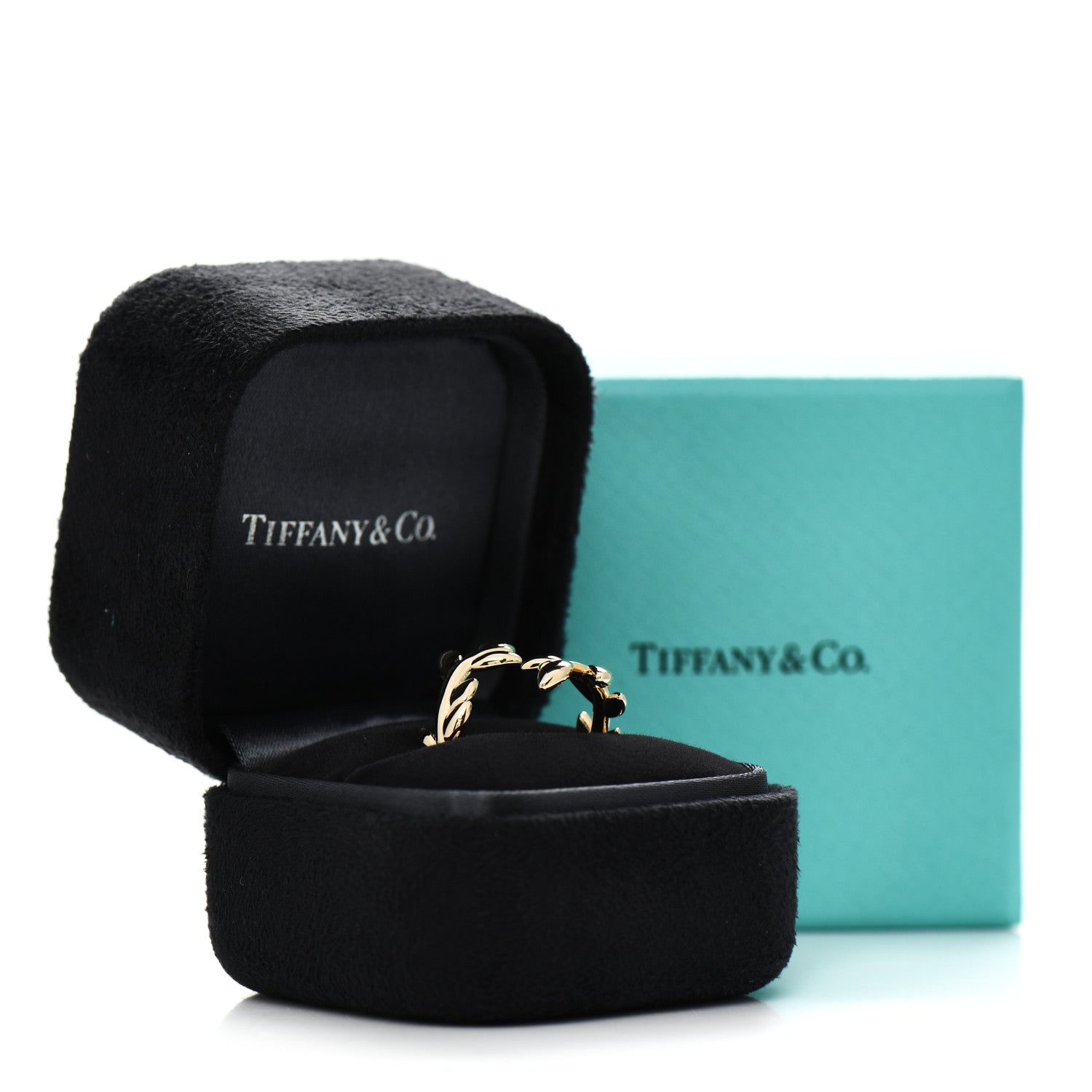 Tiffany 18K Yellow Gold Paloma Picasso Olive Leaf Bypass Ring 54 7 6 of 6