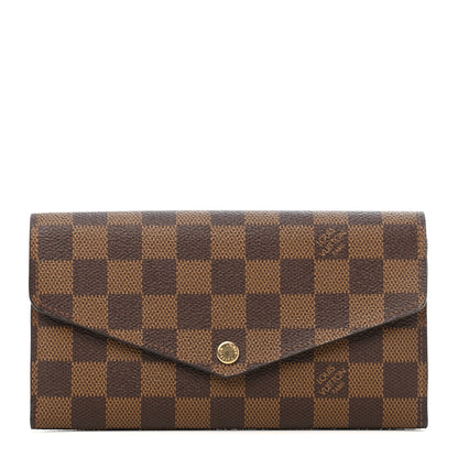Louis Vuitton Damier Ebene Sarah Wallet NM Rose Ballerine 1 of 6