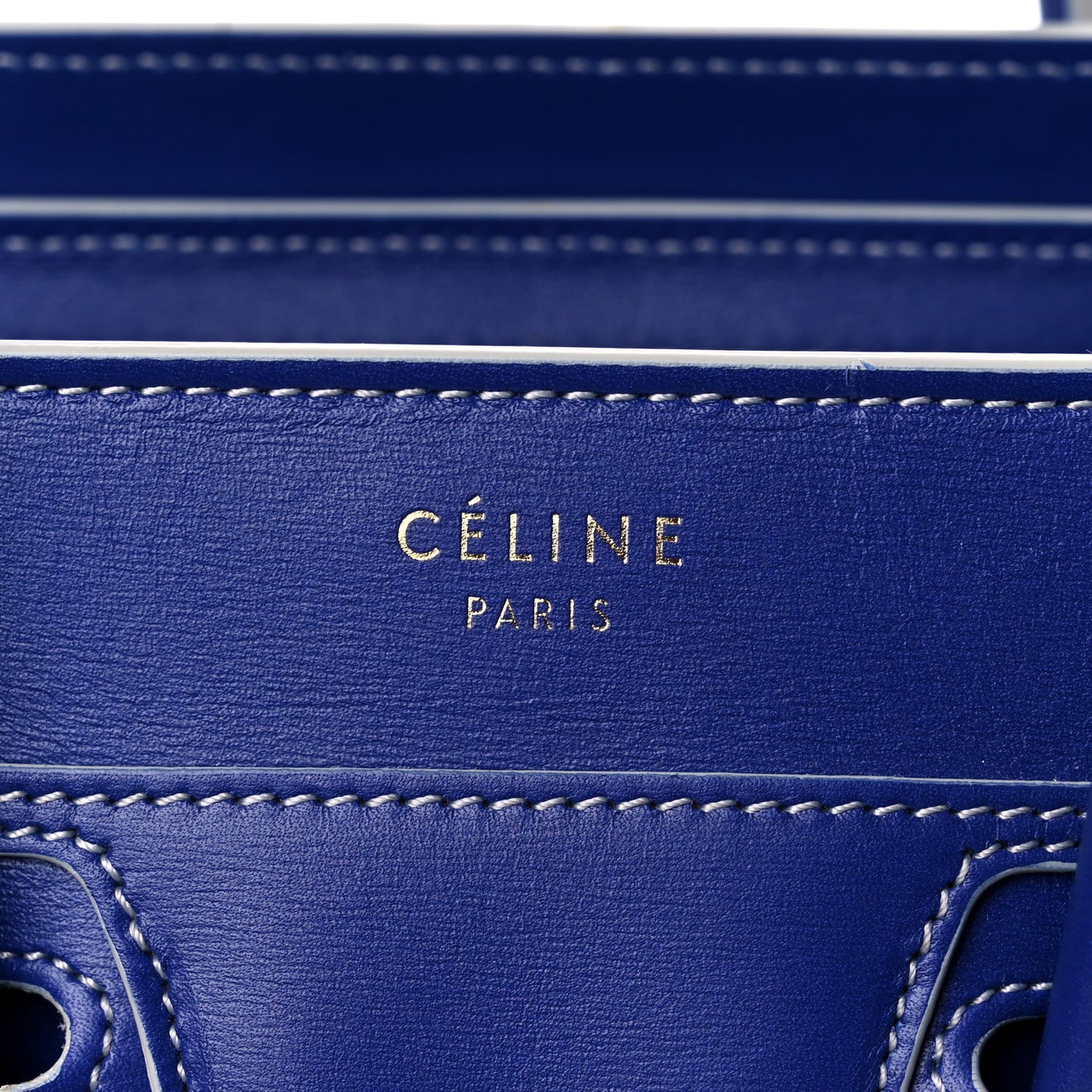 Satin Calfskin Nano Debossed Luggage Inky Blue