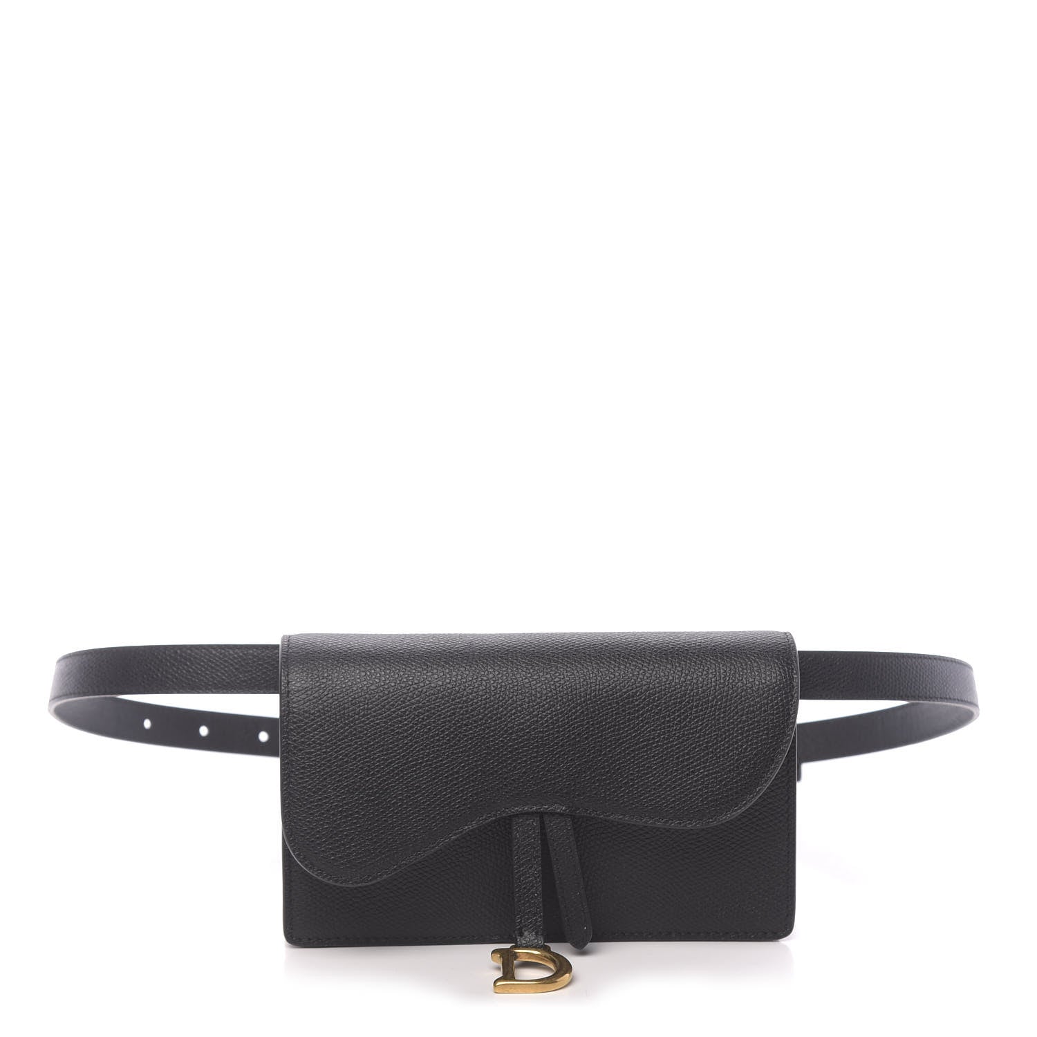 Christian Dior Grained Calfskin Saddle Belt Bag Black 1 of 10