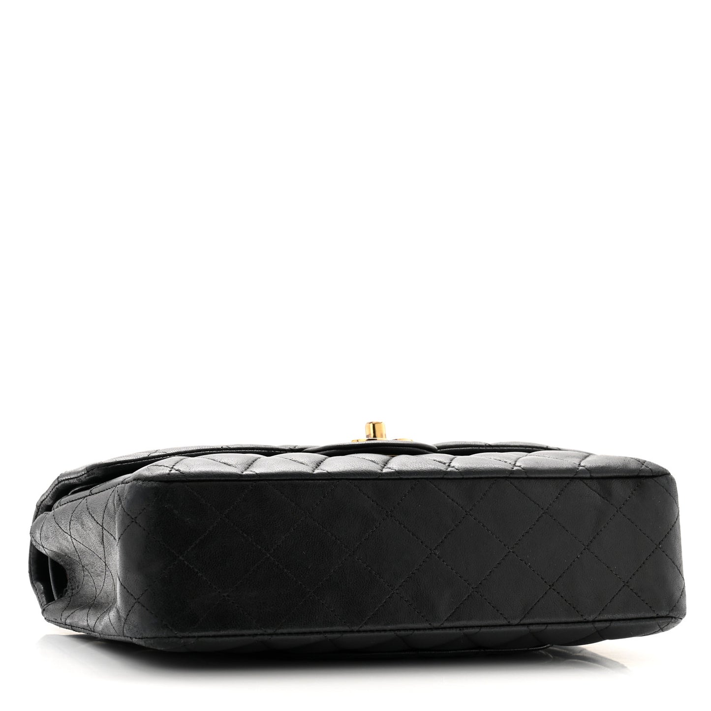 Lambskin Quilted Medium Double Flap Navy