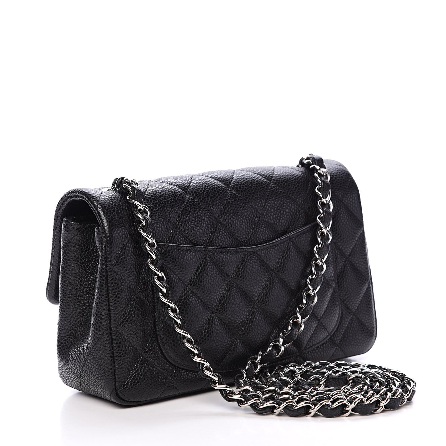 Caviar Quilted Mini Rectangular Flap Black