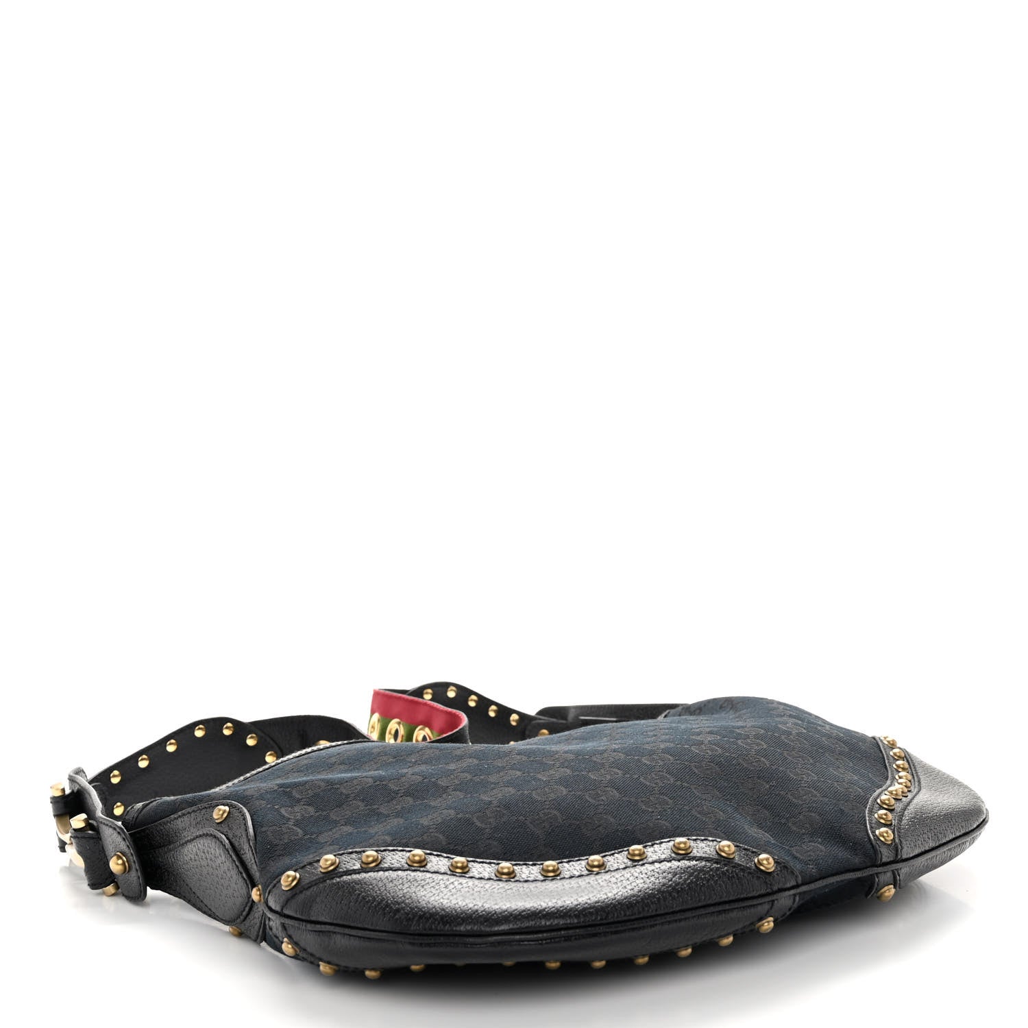 Gucci Monogram Pelham Studded Shoulder Bag Black 4 of 9