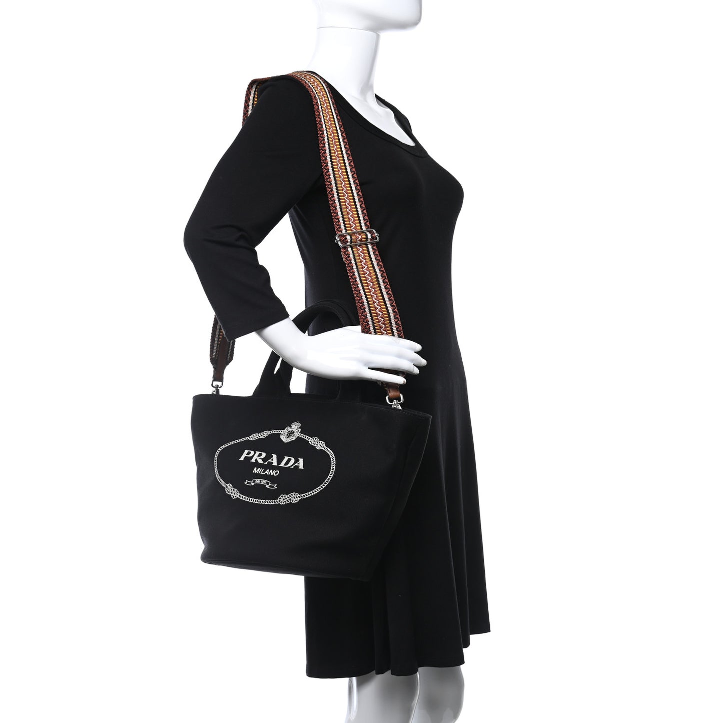 Canapa Small Logo Shopping Tote Black