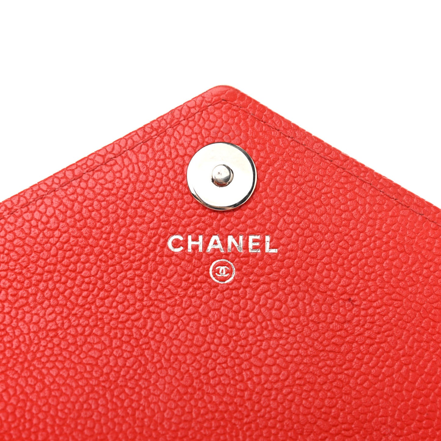 Caviar Chevron Quilted Wallet Red