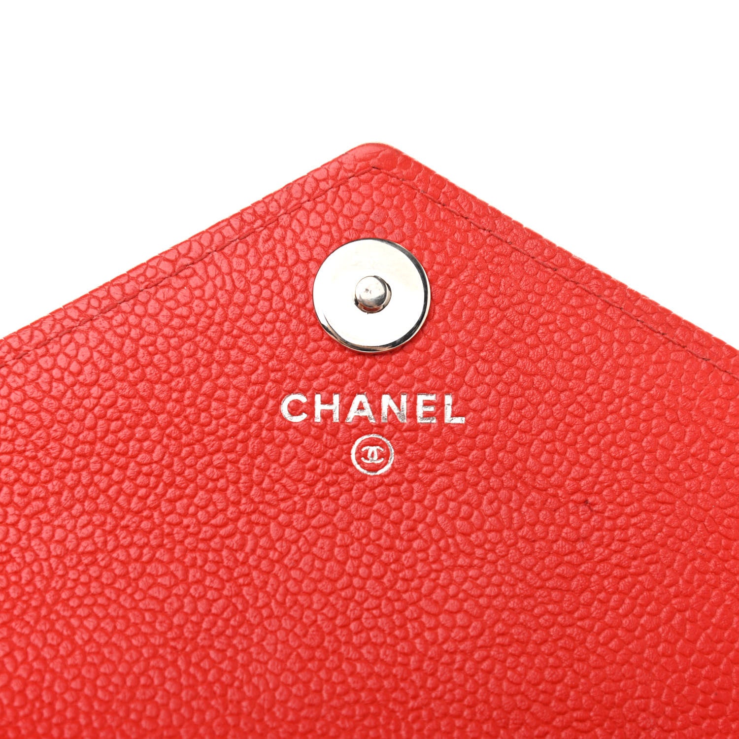 Chanel Caviar Chevron Quilted Wallet Red 6 of 16