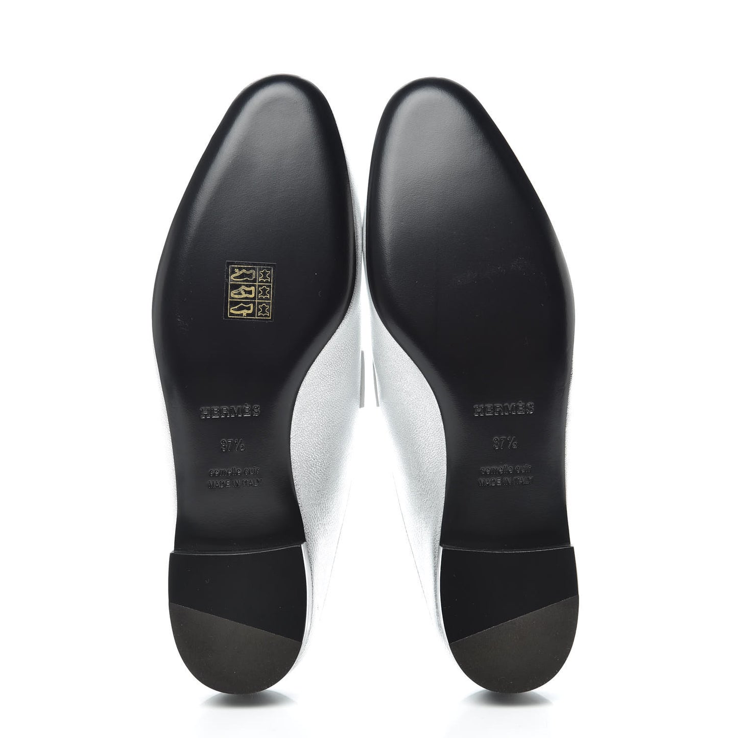 Metallic Goatskin Rivoli Mules 37.5 Gris Argente