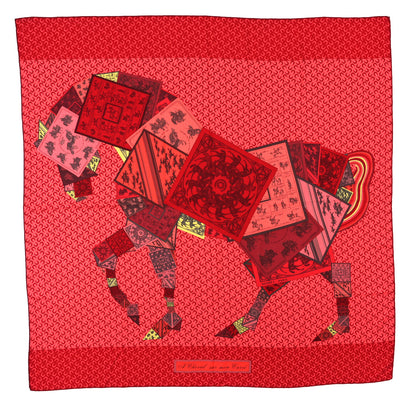 Hermes Cashmere Silk A Cheval Sur Mon Carre Shawl 140 Rouge Crevette Bois De Rose 1 of 4
