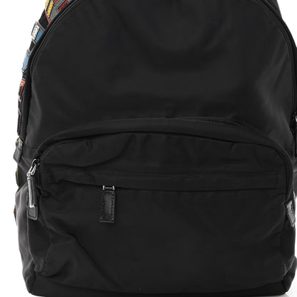 Prada Nylon Tessuto Logo Patch Backpack Black 7 of 10