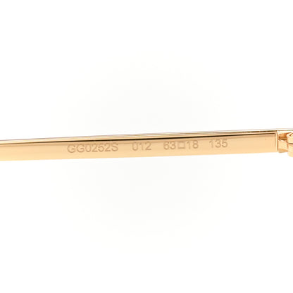 Gucci Oversized Round Sunglasses GG0252S Gold Green 5 of 8