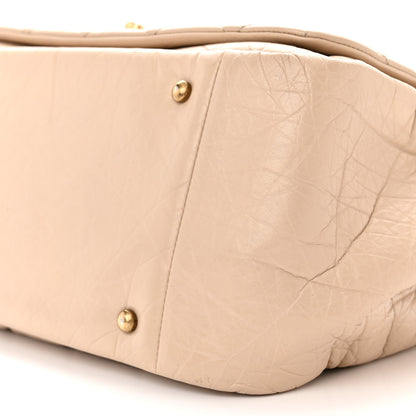 Chanel Aged Calfskin Quilted Large Pondichery Flap Beige 10 of 14