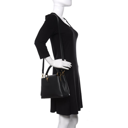 Louis Vuitton Taurillon Capucines BB Black 2 of 10