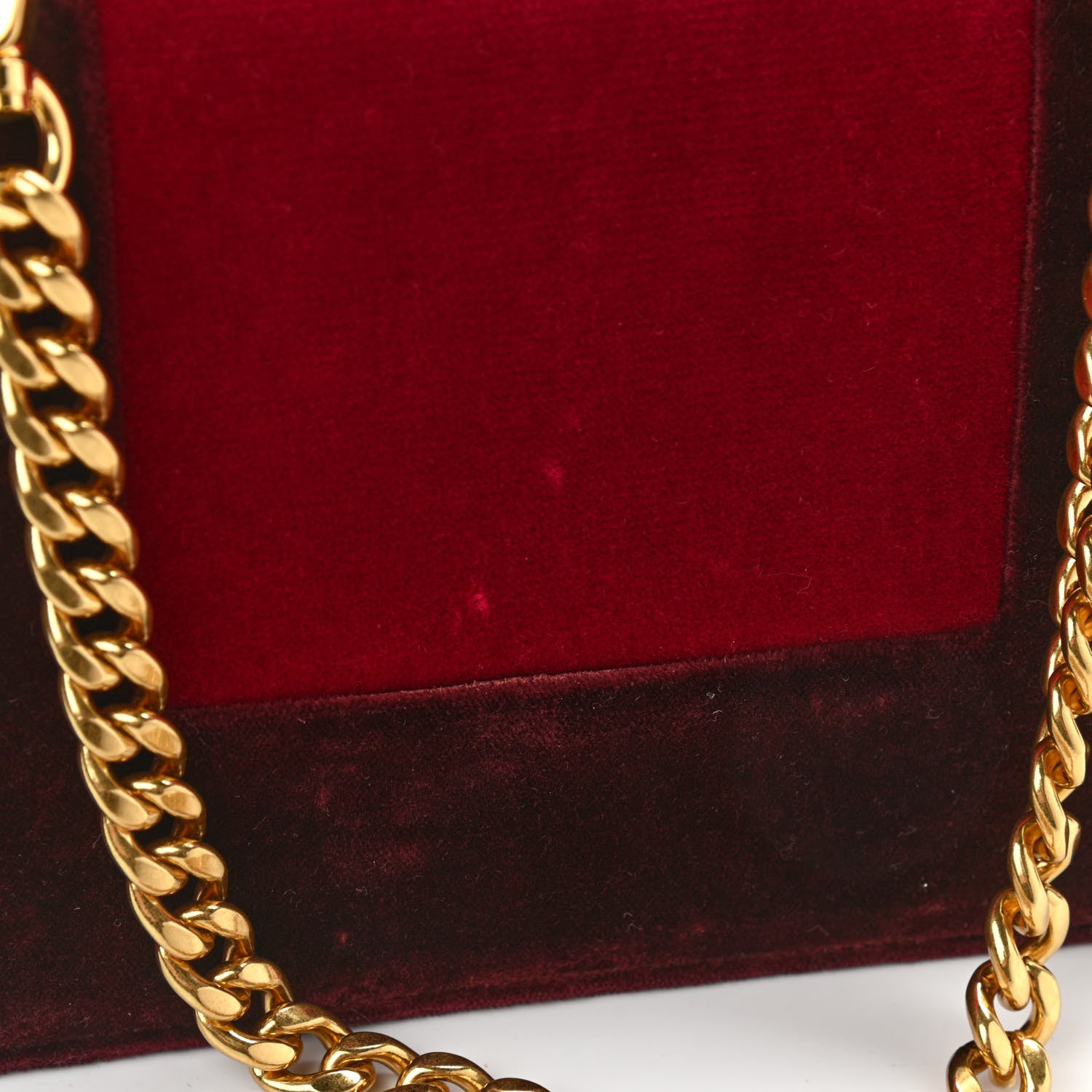 Prada Velvet Bi-Color Chain Crossbody Bag Red 10 of 11