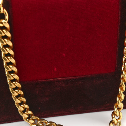 Prada Velvet Bi-Color Chain Crossbody Bag Red 10 of 11