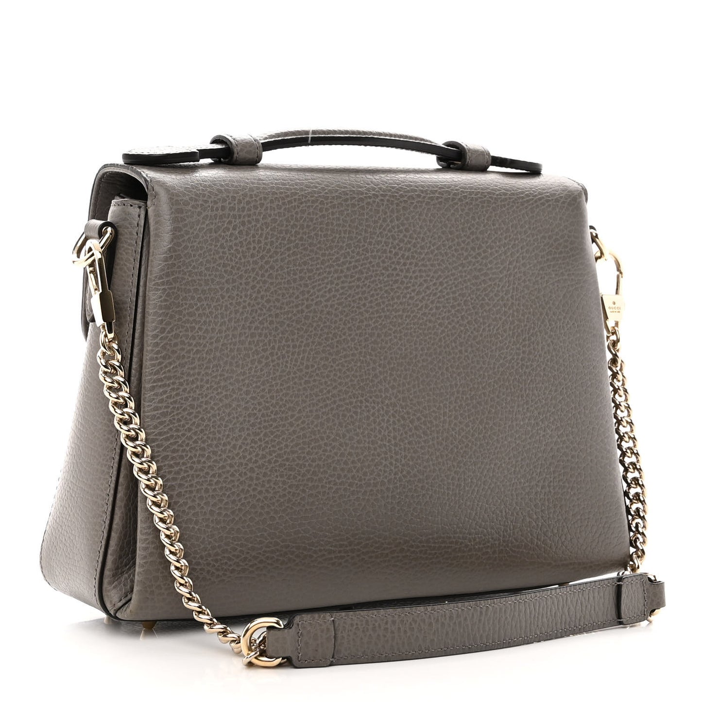 Dollar Calfskin Interlocking G Top Handle Shoulder Bag Loess