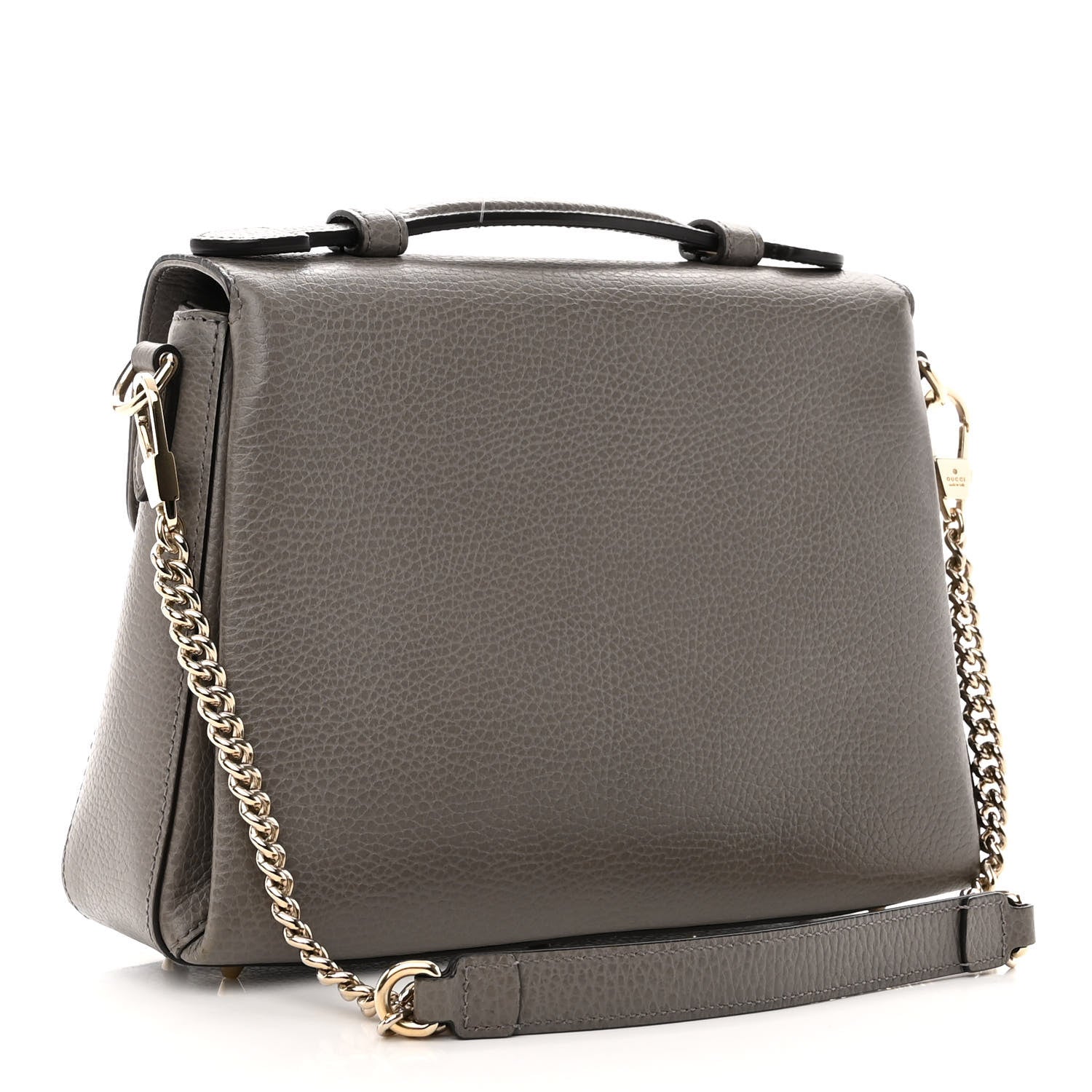 Gucci Dollar Calfskin Interlocking G Top Handle Shoulder Bag Loess 3 of 9